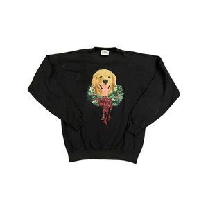 Vintage Rare Golden Retriever Crewneck Sweatshirt Sweater Christmas Medium